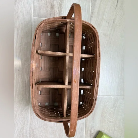 Longaberger or Bradford Basket Utensil Picnic Caddy Basket.